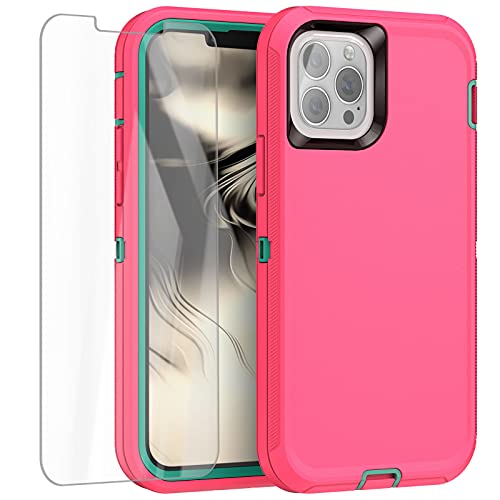 AICase for iPhone 13 Pro Max/iPhone 12 Pro Max Case with Glass Screen Protector, Heavy Duty Protective Phone Case, Military Grade Full Body Protection Shockproof/Dustproof/Drop Proof Rugged Tough