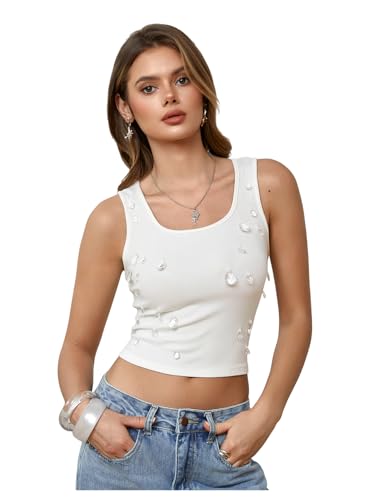 Verdusa Women's Crop Tops Sleeveless Festival Party Clubwear