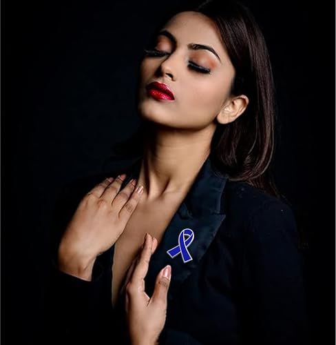 6/12/25/50/100/200 pieces metal Enamel blue ribbon colon cancer awareness pin Brooch lapel pins public charitable fundraising souvenir badge bulk4