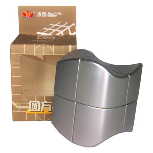 Image of YJ YuanFang 2x2 Shape Mod Speed Cube | Metallic Silver Wave Design | Unique 2x2x2 Shape Modification for Collectors and Puzzle Enthusiasts