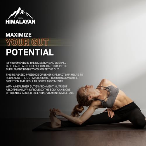 Divya Himalayan Probiotics, 50 Billion CFU, Gut & Immune Support, 60 Vegan Capsules, High-Potency, Non-GMO, Gluten-Free