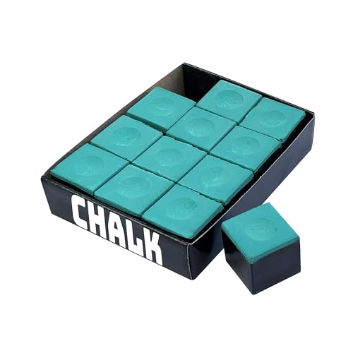 Freetime Fun Premium Pool Cue Stick Chalk, 12-Pack Green Billiards Chalk Cubes
