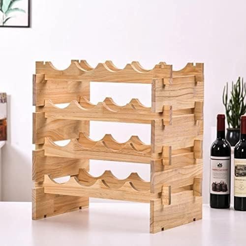 Soporte para botellas de vino de madera 3 niveles miniatura 5