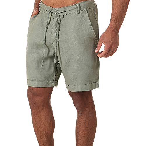 Hommes Taille Elastique Homme Pantalon Court De Travail Travail Mode Classique Short De Jogging Randonnée Sport pour l'Été, 01-Vert M Cover