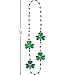 Green Shamrock & Pearls Necklace - Electroplated Plastic & Bead - 36