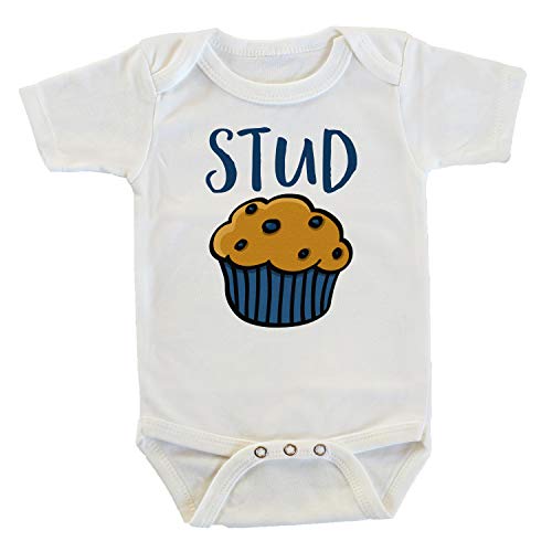Image of Witty and Bitty Stud Muffin Cute Punny Food Meme Onesie/Bodysuit