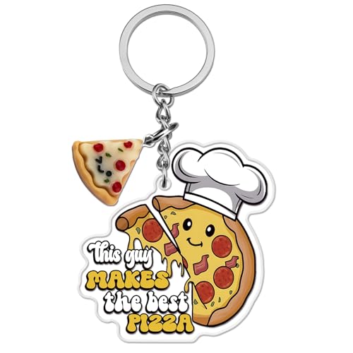 Yoxiumi Pizza Keychain Pizza Party Decorations Funny Food Keychain Pizzeria