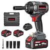 1200N.m Power Impact Wrenches 886Ft-lbs 1/2 inch Impact Gun with 2x 4.0Ah Batteries and Charger 3 Variable Speeds High Torque Impact Driver for Car/Mower/Pickup