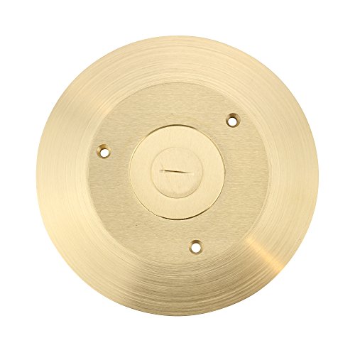 Floor Box Cover, Round, 6-1/4 in, Brass