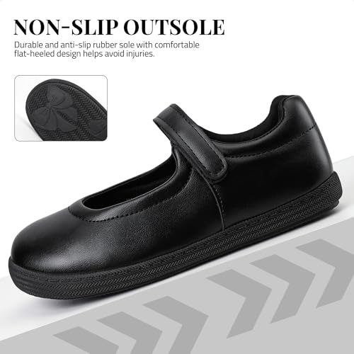 festooning Girl's Mary Jane School Uniform Shoes Strap Dress Flats Black Size 5 by festooning - Used condition - Image 5