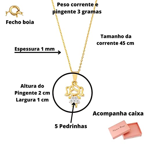 Colar De Filhos E Família Menina Banhado A Ouro
