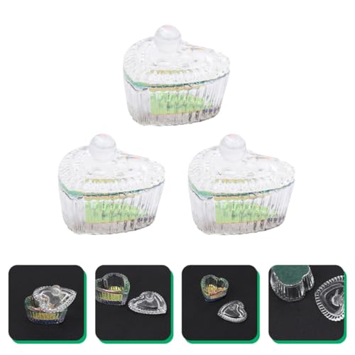 3 vasos de cristal para manicura con tapa miniatura 7