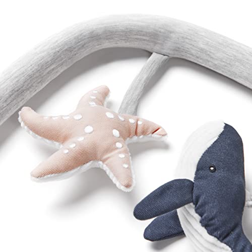 Image of Ergobaby Evolve Bouncer Toy Bar Accessory for Infant and Toddler Play, Compatible with Ergobaby Evolve Baby Bouncer, Ocean Animals Design - Ocean Wonders Light Grey