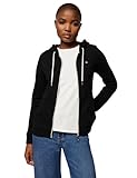 Tommy Hilfiger Women's French Terry Zip Hoodie-Solid Hooded Sweatshirt, Black, Medium