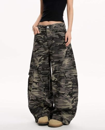 Baggy Jeans for Woman Men Cargo Jeans Low Rise Wide Leg Pants Loose Boyfriend Trousers Hip Hop with Pockets3