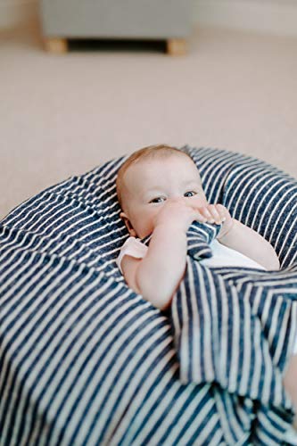 Aden + Anais Snuggle Knit Baby Swaddle Blanket For Newborn Girl And Boy, Versatile Stroller Cover, Burp Cloth, Nursing Shield, 47 X 47 Inch, Navy Stripe #TOP3