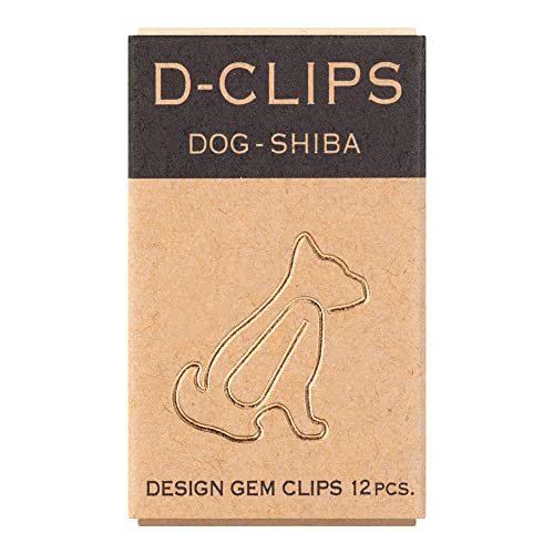Midori Paper Clip, D-Clips Mini Box, 12 Pezzi Shiba Inu