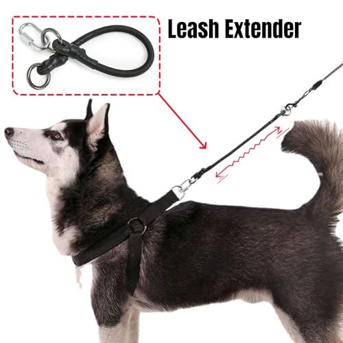 JLEivvi 2 PCS Dog Leash Extension Chew Proof Heavy Duty Dog Leash Extender Leash Attachment Connect Leash Compatible with All Collars & Leashes for Small Medium and Large Dogs