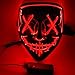Ptsaying Mascara led Halloween, Halloween Mascaras, Máscaras Halloween de Terror, para Navidad /Halloween /Cosplay /Grimace Festival /Fiesta Show /Mascarada (Rojo)