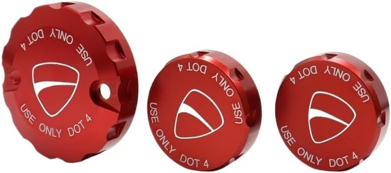 Motorcycle Tank Caps Front Brake Clutch Rear Brake Fluid Reservoir Cover For DU&CATI 848/1098/1198/R/S 1299 1199 959 899 Panigale Superleggera Fuel Cap Gas Tank, Red