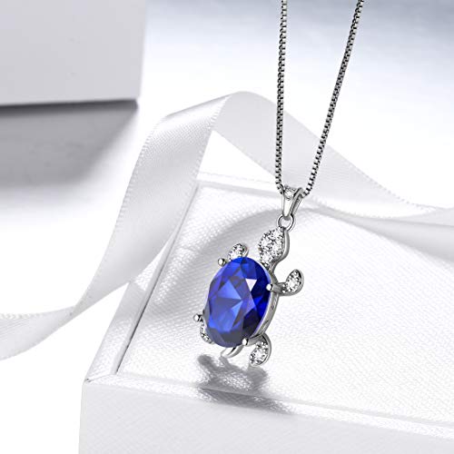 Aurora Tears Blue Turtle Necklace Earrings Sets Women 925 Sterling Silver Animal Sea Turtle Pendant/Dangle Earrings Sets September Birthstone Jewelry Ds0067S #TOP4