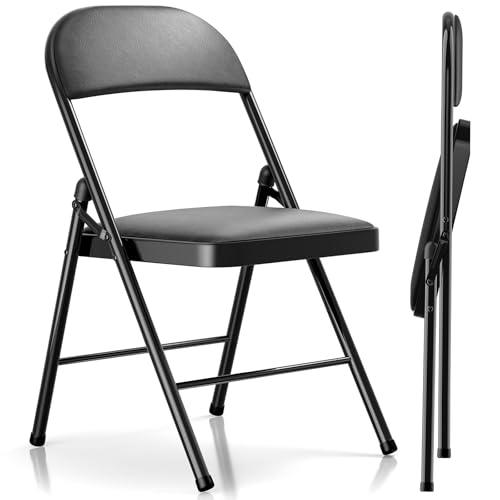 LUCKPRO 2 Pack Folding Chairs with Cushion Padded - Metal