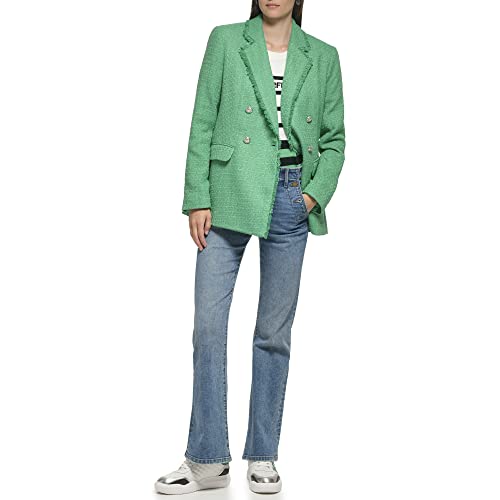 Karl Lagerfeld Paris Women's Everyday Work Attire Tweed Jacket, Green