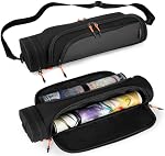 Rexmica Playmat Tube Case Bag Holds 2 Playmat (36 x 61 cm), Dual Gaming Playmat Tube with Dice Pocket Fits for TCG MTG Game mat, Game Play Mat Tube Storage Container Bag with Shoulder Strap
