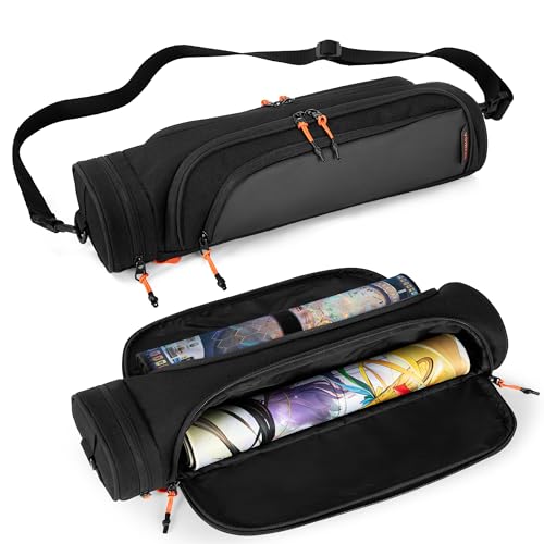 Rexmica Playmat Tube Case Bag for 2pcs W14x L24 Inch Game Playmats