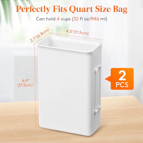 Lifewit Freezer Soup Containers 2 Pack, 4 Cup(1 Quart) Soup Cubes for Food Organizer, Meal Prep Bag Mold to Freeze Soup, Juice, Ice, Leftovers, Yogurt in Fridge, Kitchen