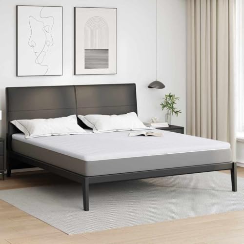 Teenpull Cubrecolchón blanco 180 x 200 cm de tejido de punto transpirable con relleno de espuma de látex, antideslizante y lavable, ideal como protector de cama y funda para el dormitorio
