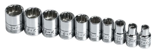 SK Professional Tools 1340 10-Piece 1/4 in. Drive 12-Point STD/Deep Metric Socket Set - Chrome Socket Set with Super Chrome Finish | Set of 10 Sockets Made in USA