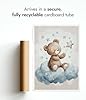 Teddy Bear On A Cloud Nursery Prints, Kids Space Poster Baby And Toddler Wall Art Bedroom Decoration For Boy And Girl, A4 (Print Only) - 29.7x21cm #5