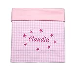 Solo personalizable la manta de cuadros rosa y la manta de cuadros azul.