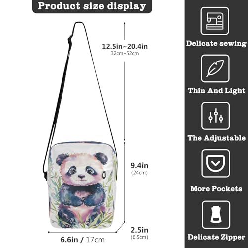 Crossbody Bag Cute Panda Messenger Bag for Women Men Purse Shoulder Bag Satchel Bag with Adjustable Strap 202b98583