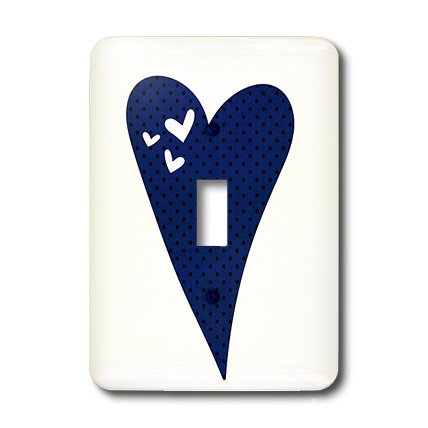 Cache pour interrupteur cœur bleu et noir au motif graphique 3D - 4
