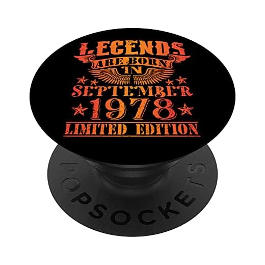 Cumpleaños Septiembre 1978 Edición Limitada Regalo Vintage PopSockets PopGrip Intercambiable