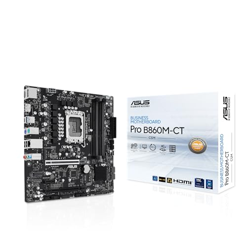 PRO B860M-CT-CSM Scheda madre Intel® B860 (LGA 1851) mATX, PCIe 5.0, DDR5, 2X M.2, Intel® 1G LAN, 2X DP, HDMI, USB Type-C®, TPM IC integrata con sicurezza, affidabilità e gestibilità avanzate - Scheda madre