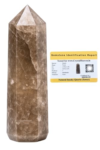 Image of Crystal Heaven Certified Smoky Quartz Tower Obelisk Point For Chakra, Healing And Balancing - Aaa Grade Original Certified Gemstone Agate For Reiki Meditation Yoga Spiritual (2-3 Inches)