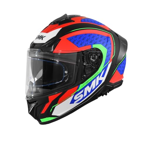 Image of SMK Typhoon RD1 ISI ECE & DOT Certified Full Face Dual Visor Helmet for Men and Women with Pinlock Fitted Clear Visor and Inner Sun Visor ( MATT Black - MA235 - XS )