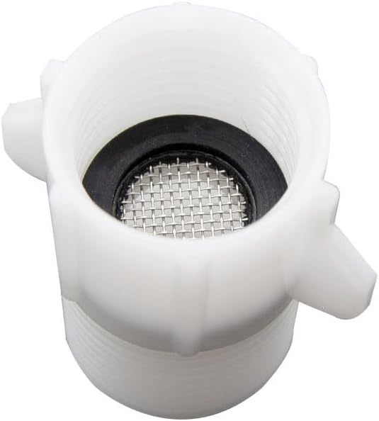 Toilet Fill Valve Adapter, 1/2 inch Female to 7/8inch Male Pipe Fitting with Built-in Filter Screen, ABS Plastic Bidet Hose Connector for WC Water Inlet Replacement (1-Pack)