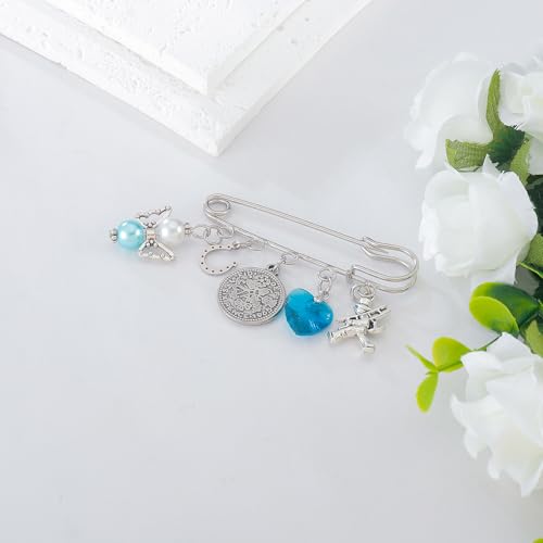 Image of Something Blue Gifts for Bride to Be Bridal Shower Gifts Charm Wedding Pin for Her Wedding Keepsake Brooch