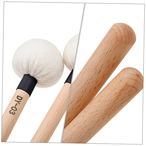 Set de 2 baquetas de fieltro con mango de madera para batería miniatura 4