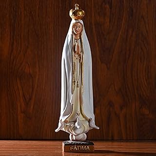 Virgin Mary Our Lady Of Fatima Statue, Resin Grace Blessed Virgin Mary Statue Religious Figurine Sculpture, Magnificent Workmanship Crafted In Great Detail For Home Decorations - 21cm