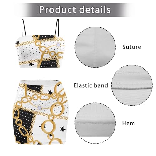 Image of 2025 Sexy Spaghetti Strap Crop Tops and Bodycon Skirt Casual 2 Piece Set S-4XL