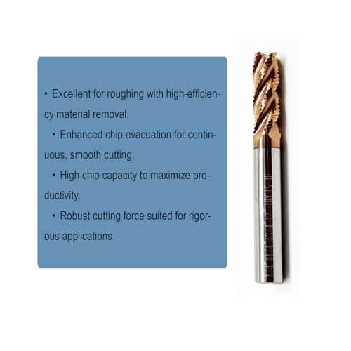 Image of 1Pcs 1 /4 inch Roughing End Mill Set, 4-Flute Carbide Router Bits, 1 /4 inch Shank, 3 /4 inch Cutting Length, HRC45 for Alloy Steel & Hardened Steel - Precision CNC Tools