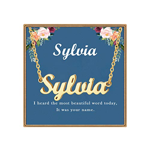 Ldurian Custom Name Necklace | Sylvia Name Pendant Necklace Gifts | Birthday Jewelry Gift for Women' - //medicalbooks.filipinodoctors.org