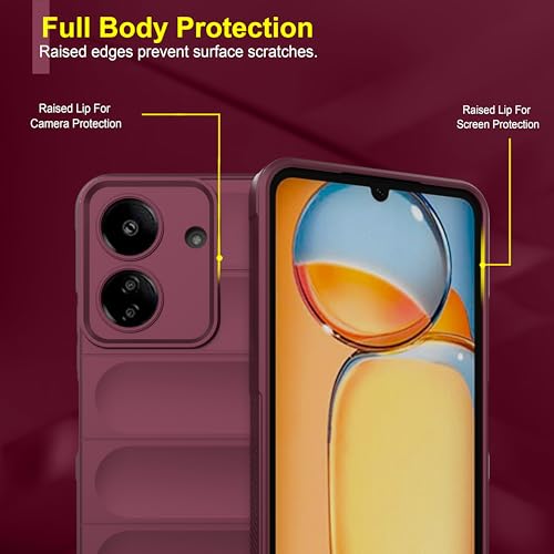Image of Amazon Basics Back Case Cover for Mi Redmi 13C 4G (Silicone Plum)