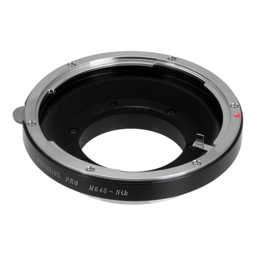 Adaptador de montura de lente Fotodiox Pro compatible con lentes manuales Mamiya 645 para cámaras Nikon F-mount miniatura 2