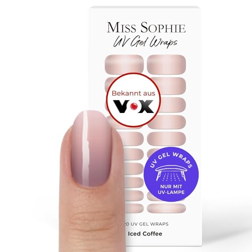 Original Miss Sophie UV Gel Nagelfolien Iced Coffee UV I 20 UV Gel Nagellack-Streifen mit Farbverlauf I Für Finger- & Fußnägel